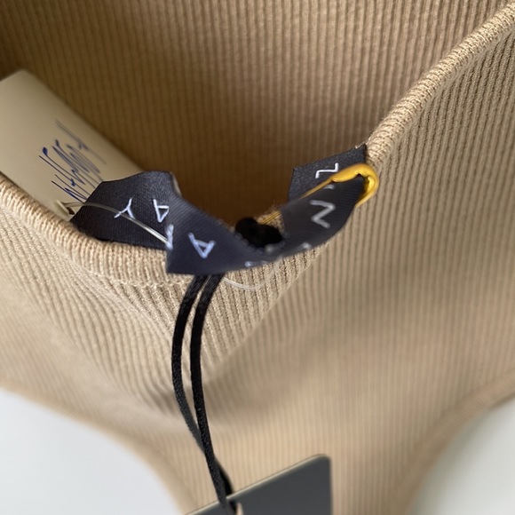 ZEYNEP ARCAY RIBBED BODYSUIT IN BEIGE size US4 - Picture 7 of 8